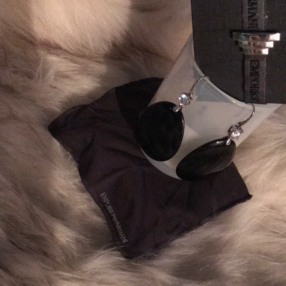 Emporio Armani silver drop earrings ❤️ w pouch/box